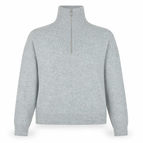 Golddigga Women’s Grey High Neck Half Zip Knit Jumper Size 14