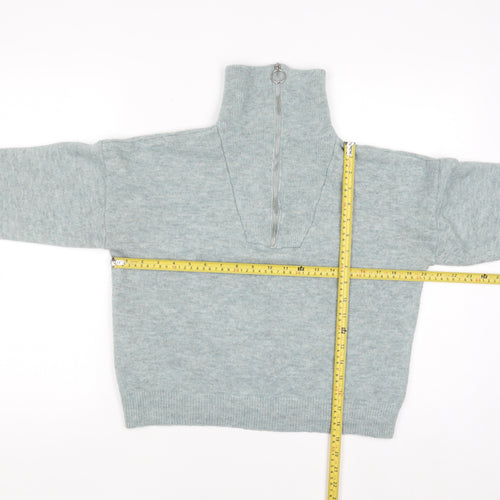 Golddigga Women’s Grey High Neck Half Zip Knit Jumper Size 14