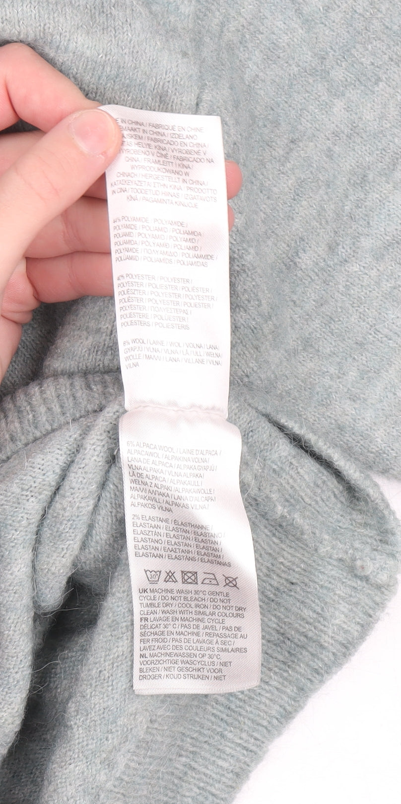 Golddigga Women’s Grey High Neck Half Zip Knit Jumper Size 14