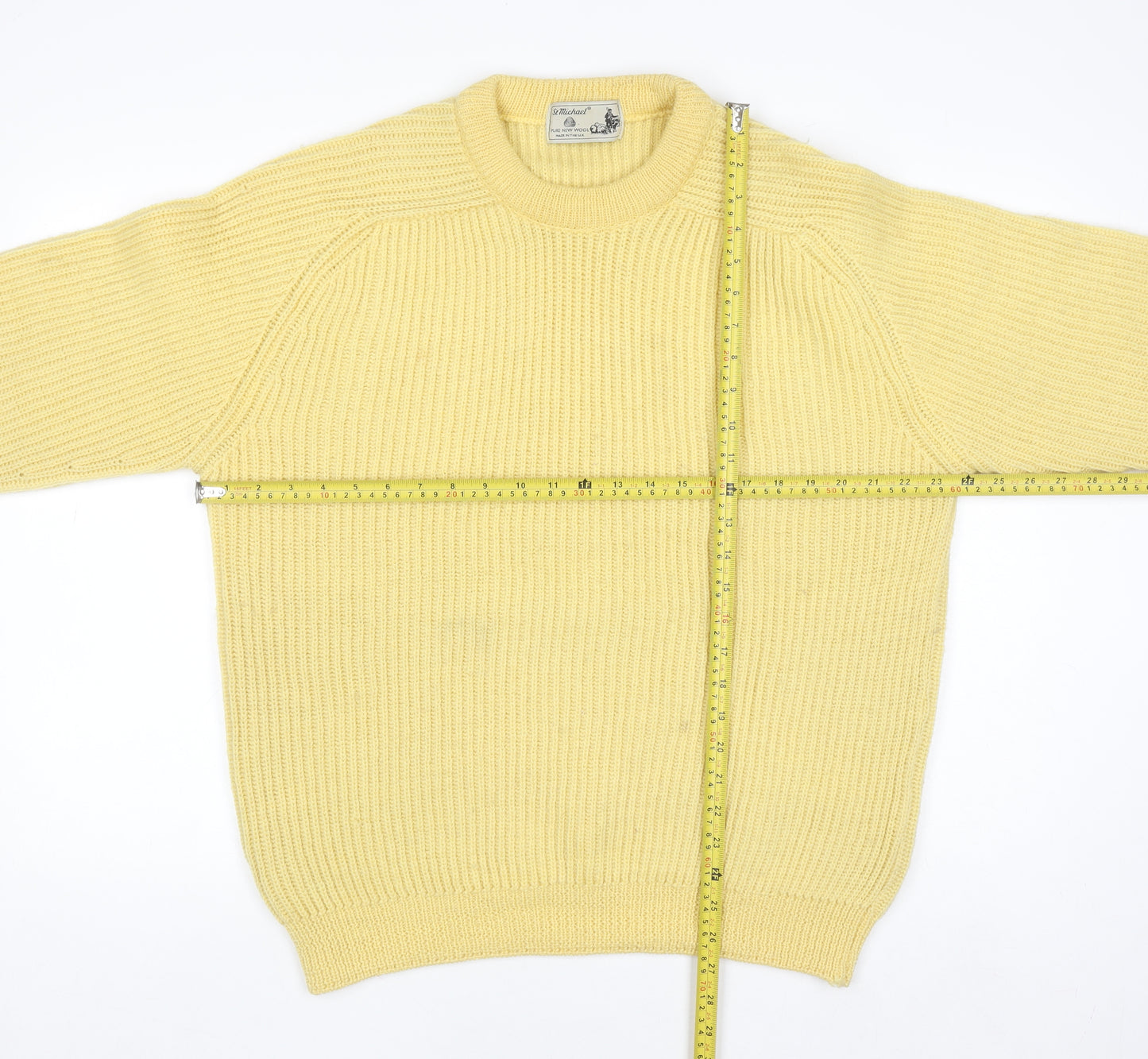 Marks and Spencer St Michael Yellow Wool Chunky Knit Women’s Jumper Medium