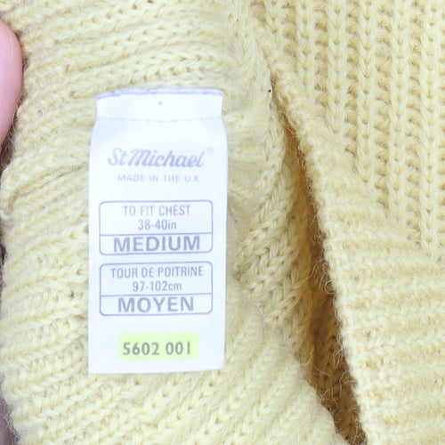 Marks and Spencer St Michael Yellow Wool Chunky Knit Women’s Jumper Medium