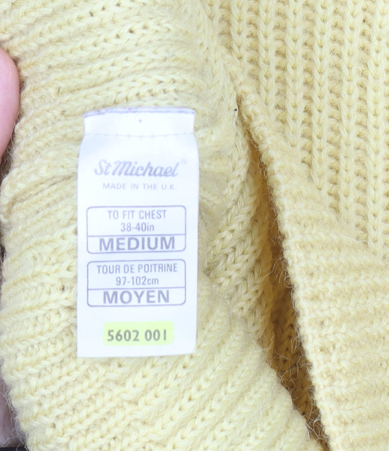 Marks and Spencer St Michael Yellow Wool Chunky Knit Women’s Jumper Medium