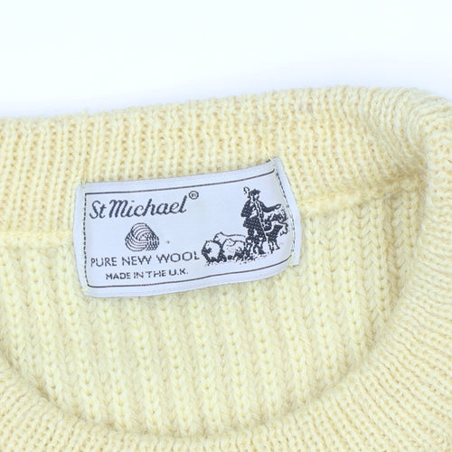 Marks and Spencer St Michael Yellow Wool Chunky Knit Women’s Jumper Medium