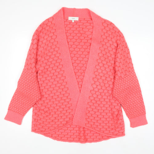 Next Women Pink Chunky Knit Open Cardigan S Relaxed Fit