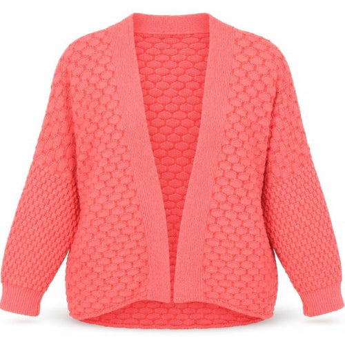Next Women Pink Chunky Knit Open Cardigan S Relaxed Fit