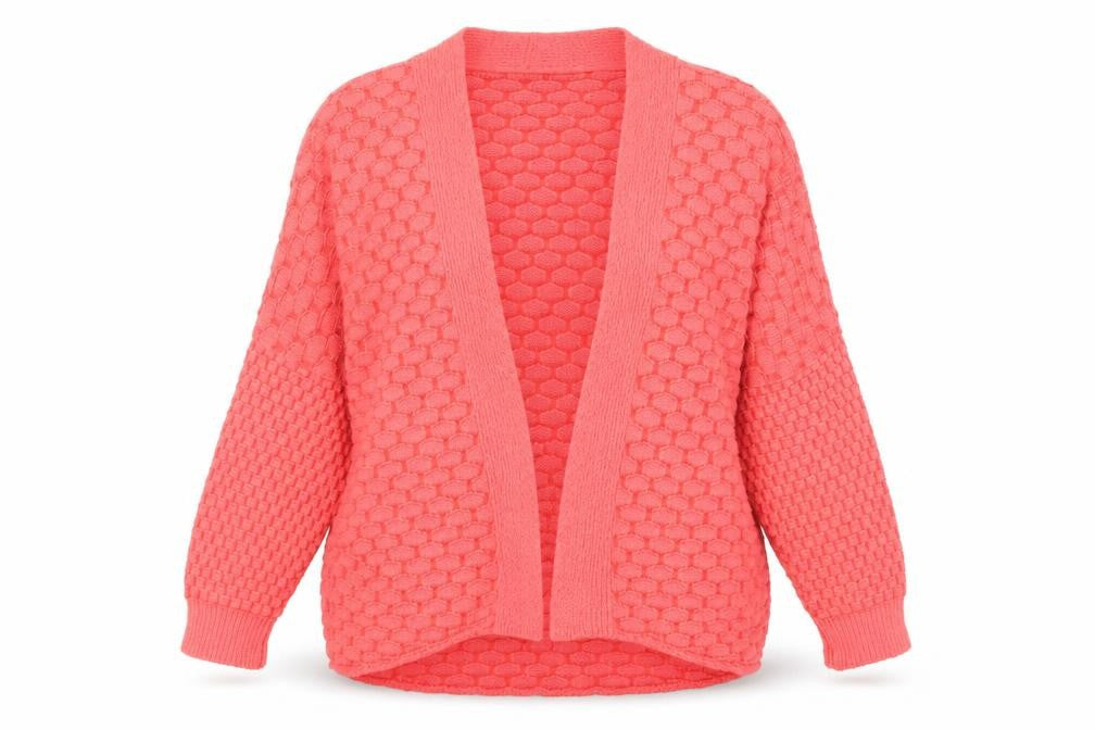 Next Women Pink Chunky Knit Open Cardigan S Relaxed Fit