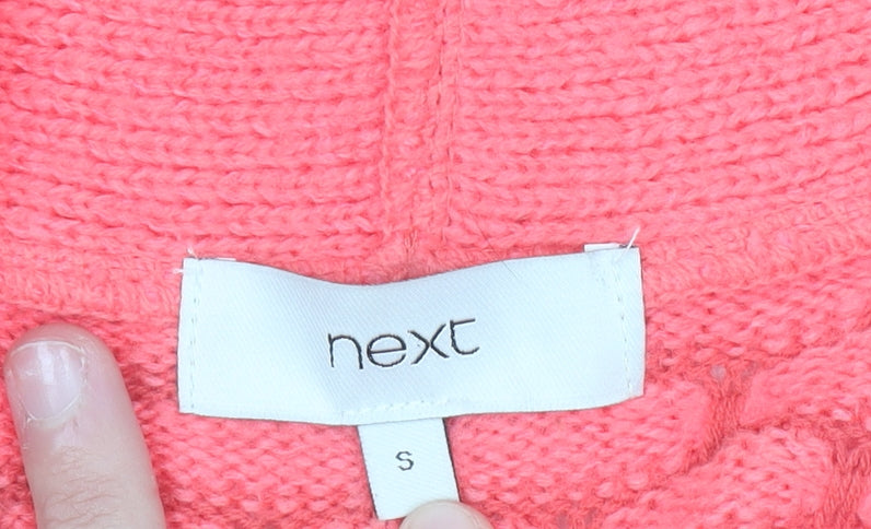 Next Women Pink Chunky Knit Open Cardigan S Relaxed Fit