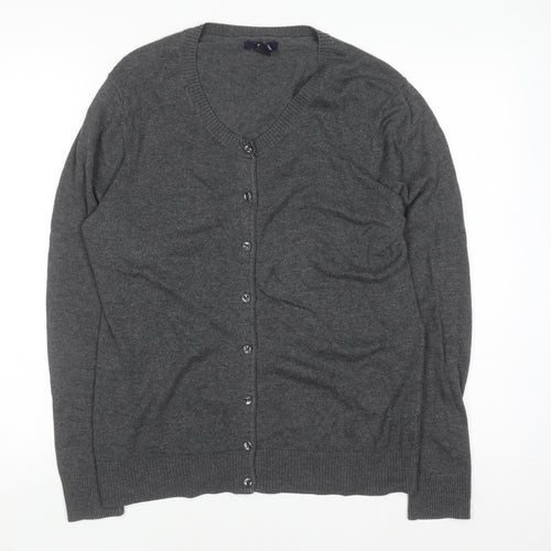 Gap Women's Grey V-Neck Cardigan Jumper Knit Size L