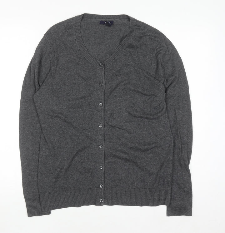 Gap Women's Grey V-Neck Cardigan Jumper Knit Size L