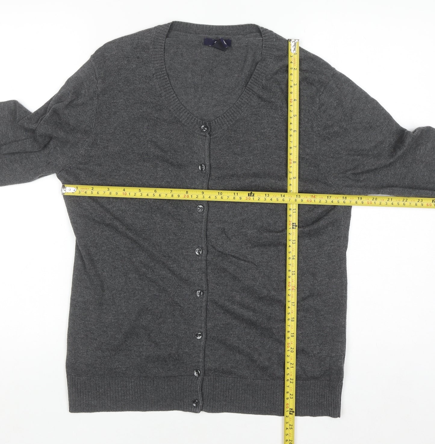 Gap Women's Grey V-Neck Cardigan Jumper Knit Size L
