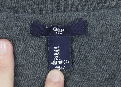 Gap Women's Grey V-Neck Cardigan Jumper Knit Size L