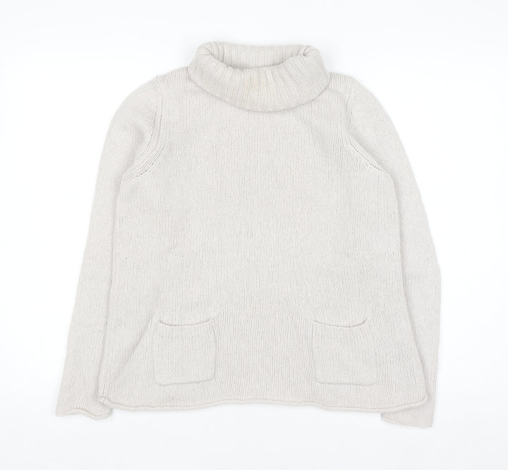 Boden Women’s Ivory Wool Roll Neck Jumper Size 10 Long Sleeve Knit