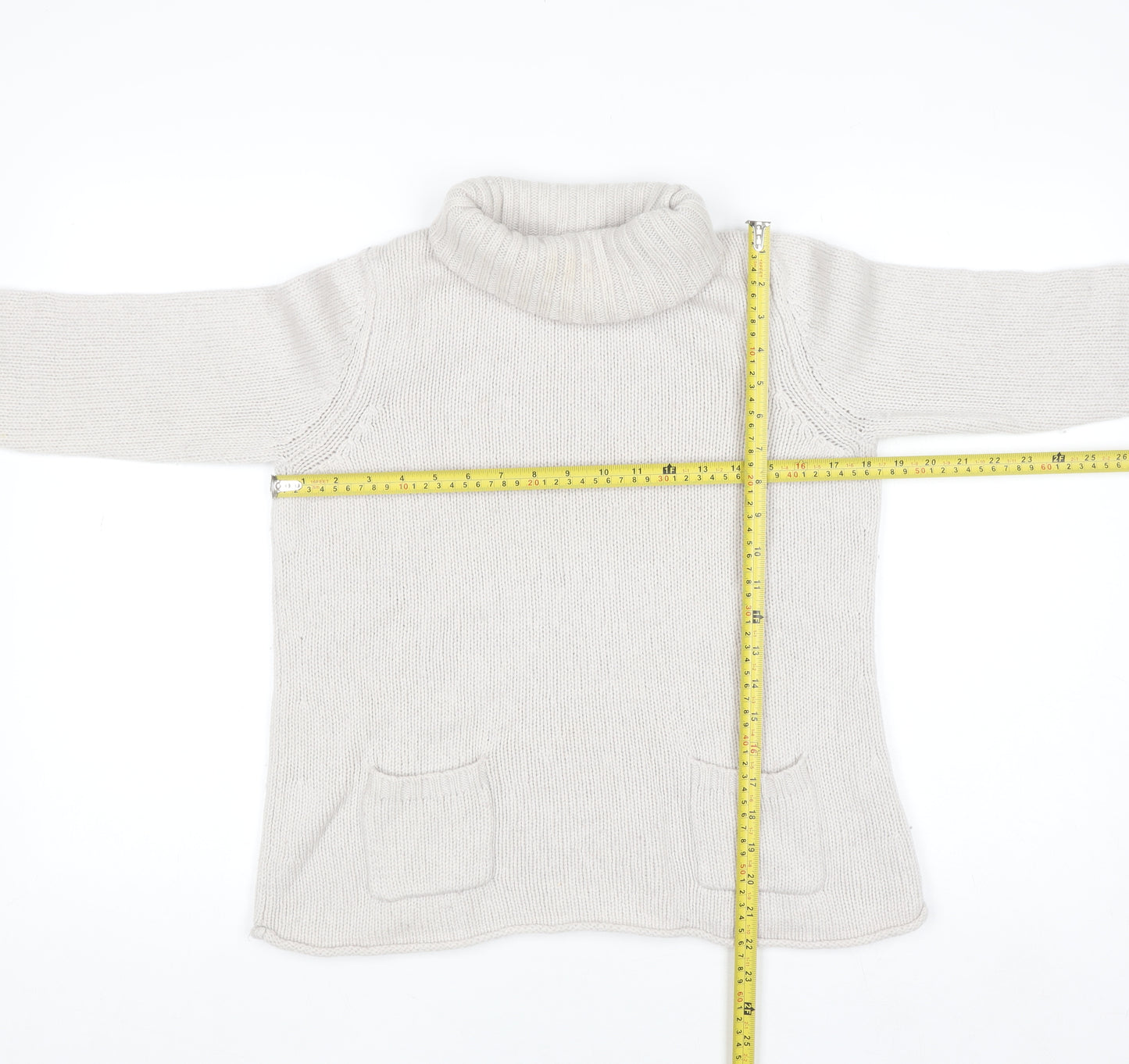 Boden Women’s Ivory Wool Roll Neck Jumper Size 10 Long Sleeve Knit