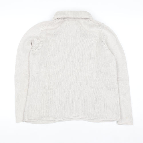 Boden Women’s Ivory Wool Roll Neck Jumper Size 10 Long Sleeve Knit