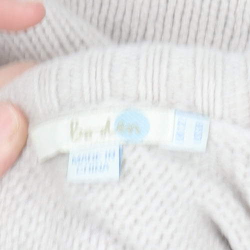 Boden Women’s Ivory Wool Roll Neck Jumper Size 10 Long Sleeve Knit