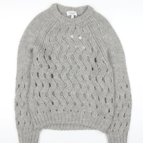 & Other Stories Womens Grey XS Open-Knit Alpaca Blend Jumper