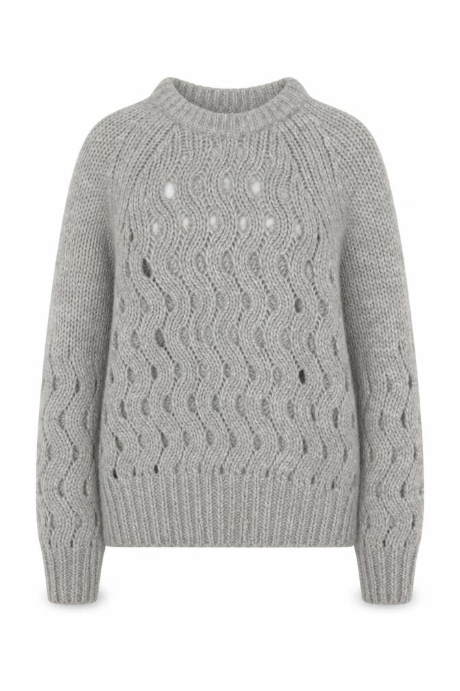 & Other Stories Womens Grey XS Open-Knit Alpaca Blend Jumper