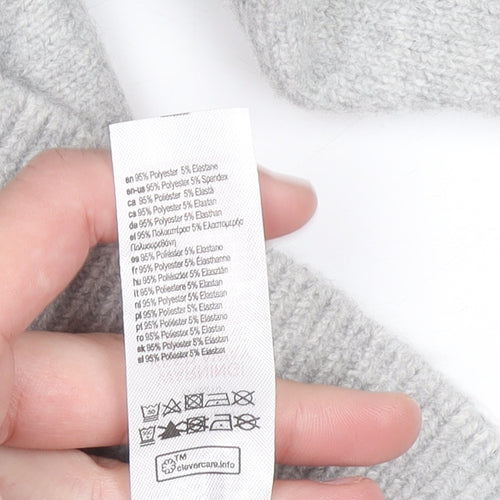 Primark Women's Grey V-Neck Button Cardigan Small