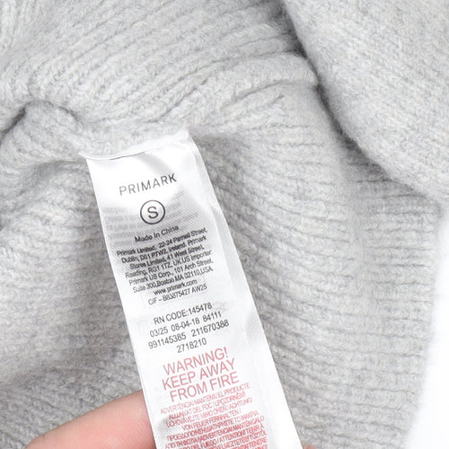 Primark Women's Grey V-Neck Button Cardigan Small