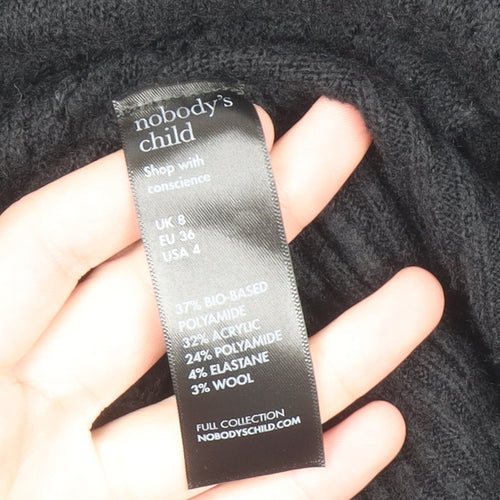 Nobody's Child Women's Black Knit Jumper Dress Size 8
