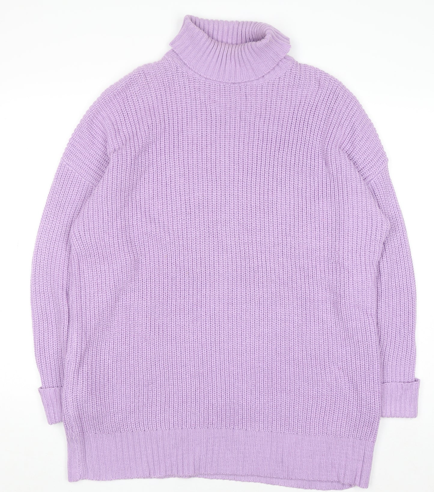 Threadbare Women’s Purple Roll Neck Chunky Knit Jumper Size 12