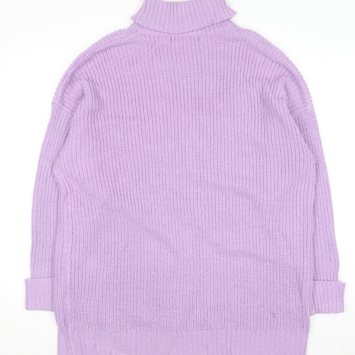 Threadbare Women’s Purple Roll Neck Chunky Knit Jumper Size 12