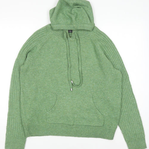 Marks and Spencer Men's Green Knit Pullover Hoodie Size M