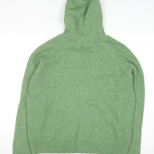 Marks and Spencer Men's Green Knit Pullover Hoodie Size M
