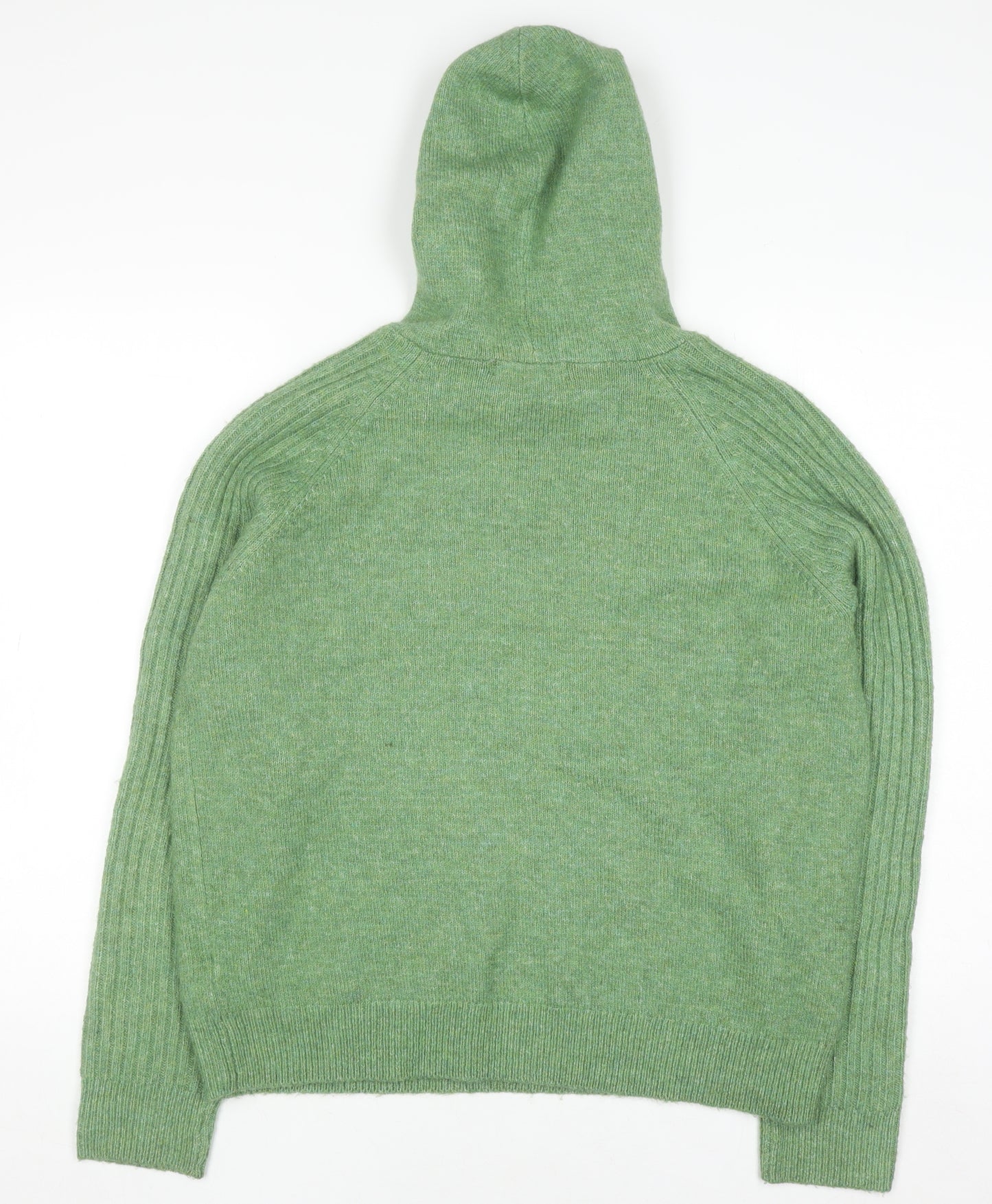 Marks and Spencer Men's Green Knit Pullover Hoodie Size M