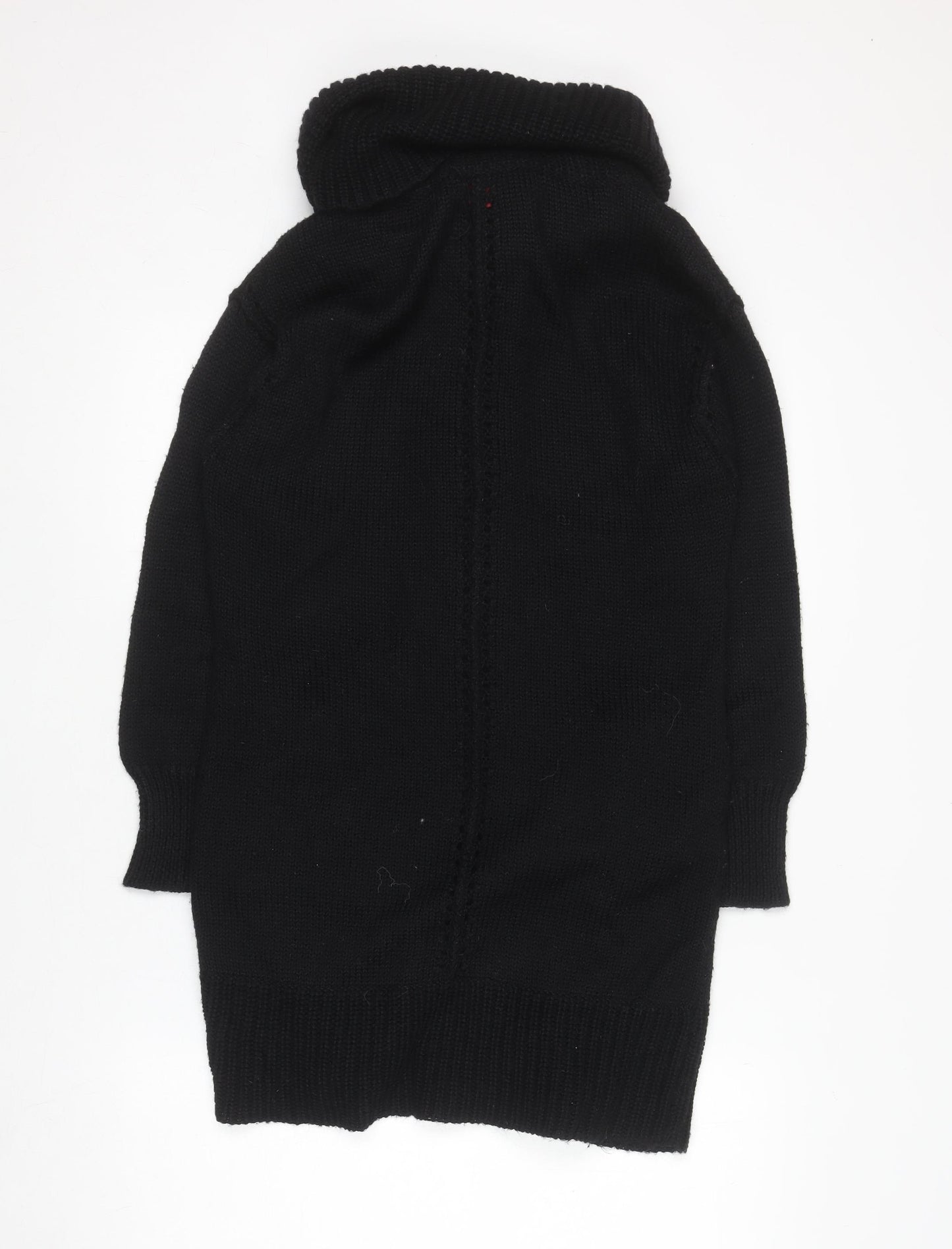 Monsoon Women's Black UK 12 Knit Button Cardigan with Roll Neck