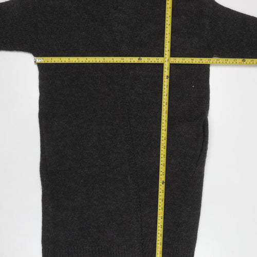 H&M Women’s Black Chunky Knit Mohair Blend Long Cardigan Size S