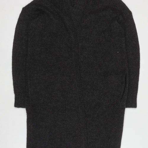H&M Women’s Black Chunky Knit Mohair Blend Long Cardigan Size S