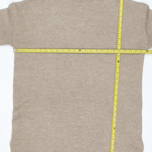 M&Co Women Beige Roll Neck Knit Jumper Dress UK 14-16