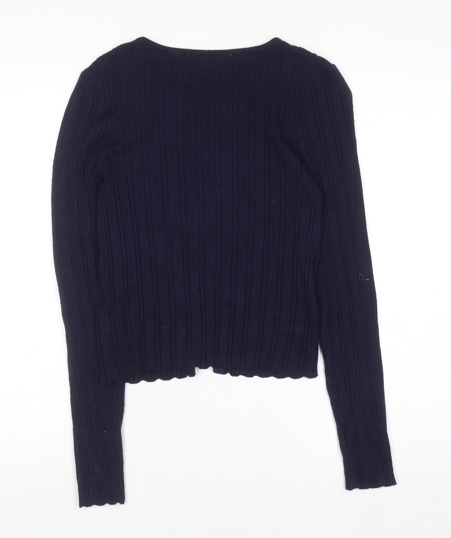 Kimchi Blue Women's Navy Bow Tie Cardigan XL Knit Jumper