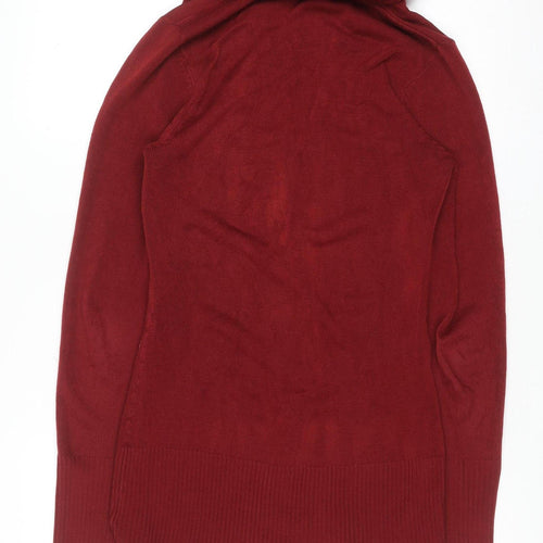 Store Twenty One Women’s Red Cowl Neck Long Sleeve Jumper Size 14