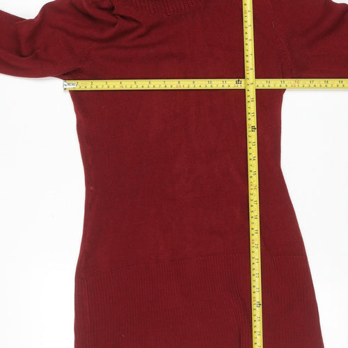 Store Twenty One Women’s Red Cowl Neck Long Sleeve Jumper Size 14