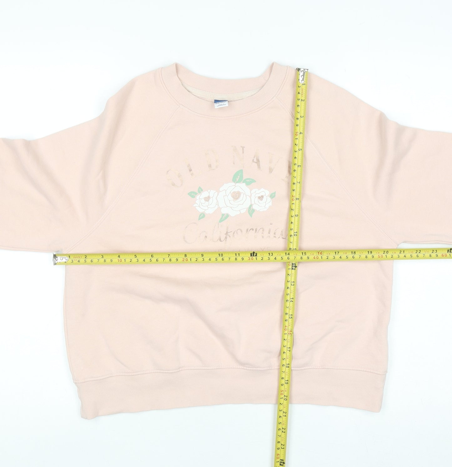 Old Navy Womens Pink XS Pullover Sweatshirt Floral Graphic
