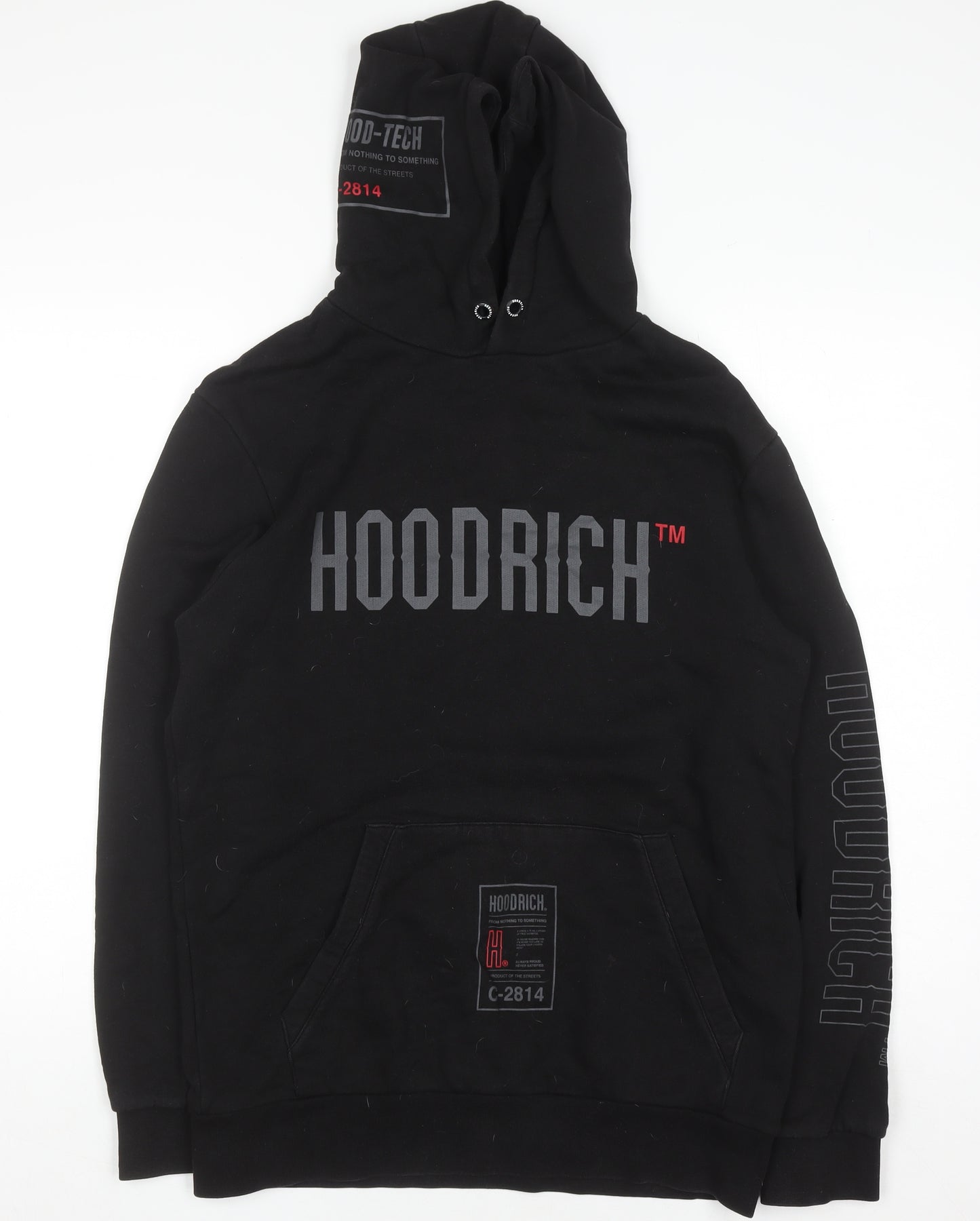 Hoodrich Men's Black Pullover Hoodie Medium Graphic Fleece Streetwear