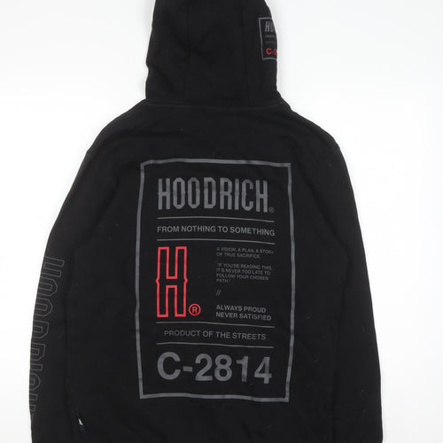 Hoodrich Men's Black Pullover Hoodie Medium Graphic Fleece Streetwear