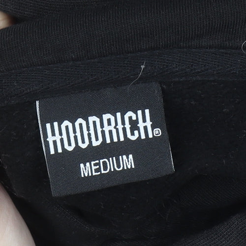 Hoodrich Men's Black Pullover Hoodie Medium Graphic Fleece Streetwear