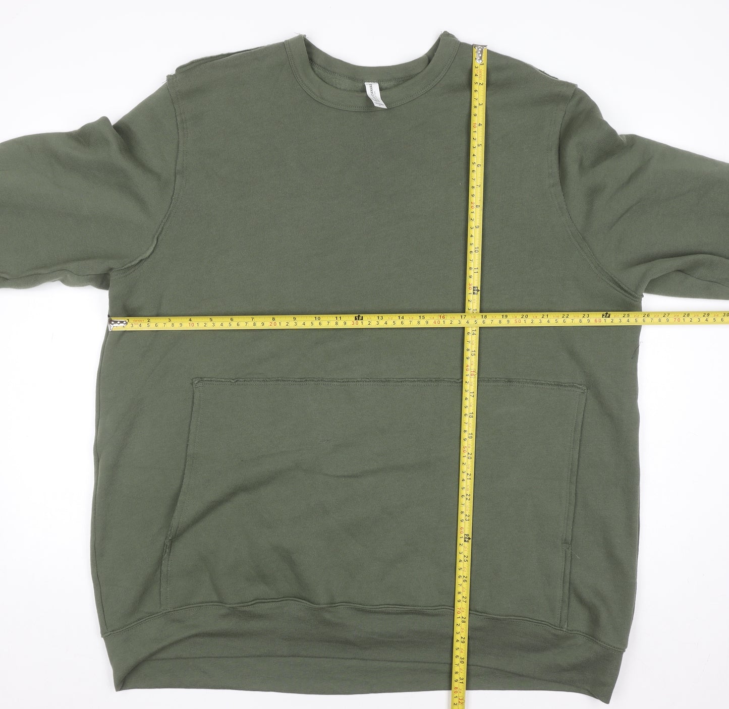 BELLA + CANVAS Men’s Green XL Pullover Fleece Sweatshirt