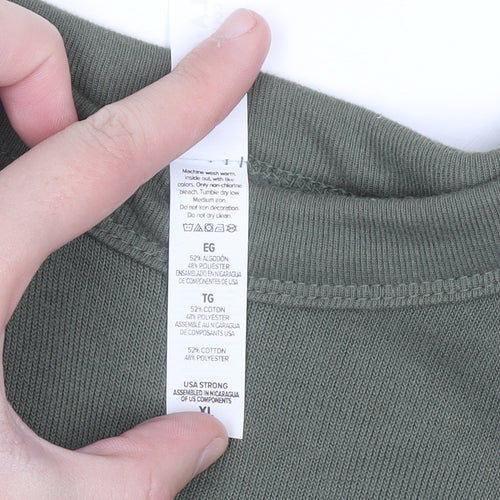 BELLA + CANVAS Men’s Green XL Pullover Fleece Sweatshirt