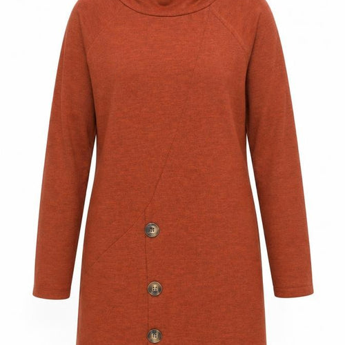Klass Women’s Brown Knit Roll Neck Shift Dress M Long Sleeve