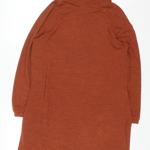 Klass Women’s Brown Knit Roll Neck Shift Dress M Long Sleeve
