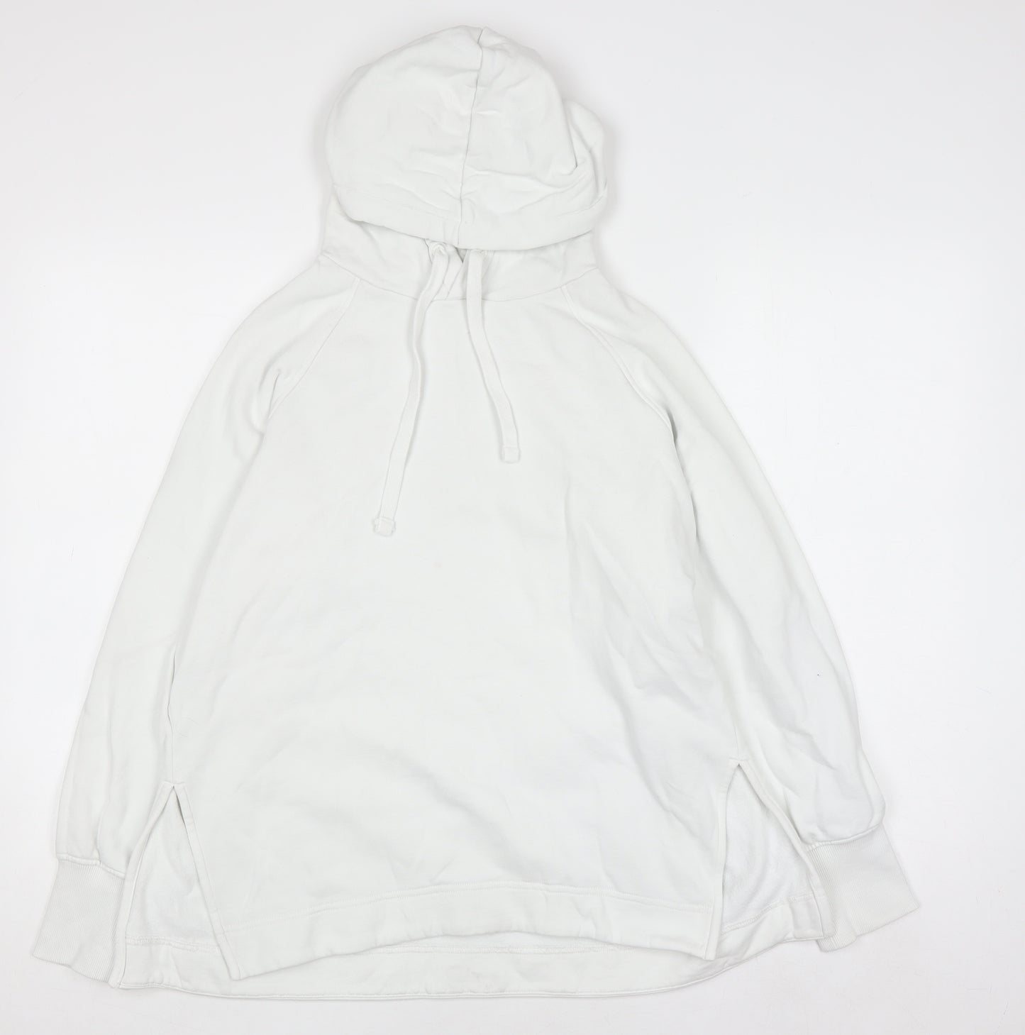 COS Women White Cotton Pullover Hoodie Size 12 Relaxed Fit