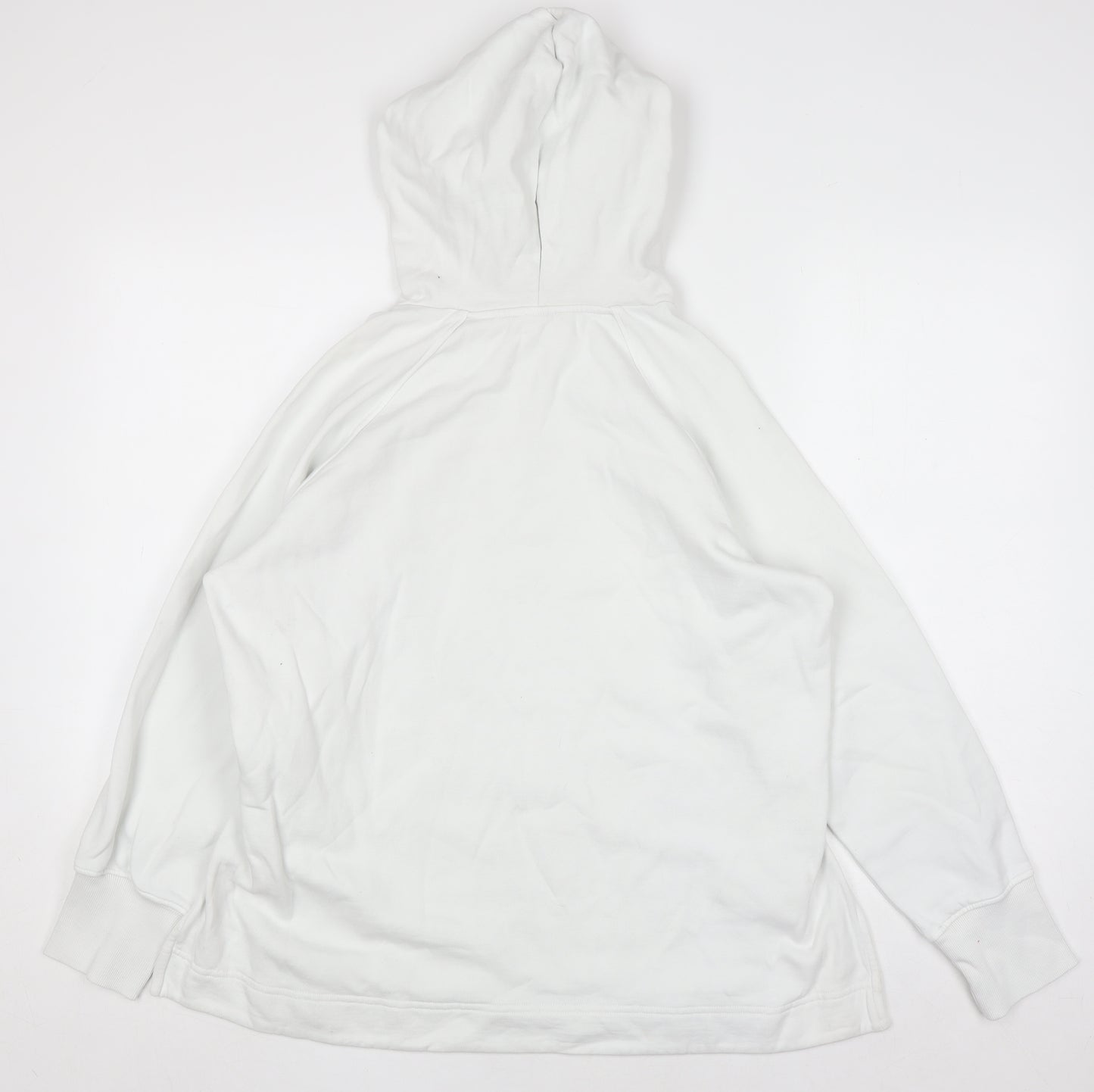 COS Women White Cotton Pullover Hoodie Size 12 Relaxed Fit