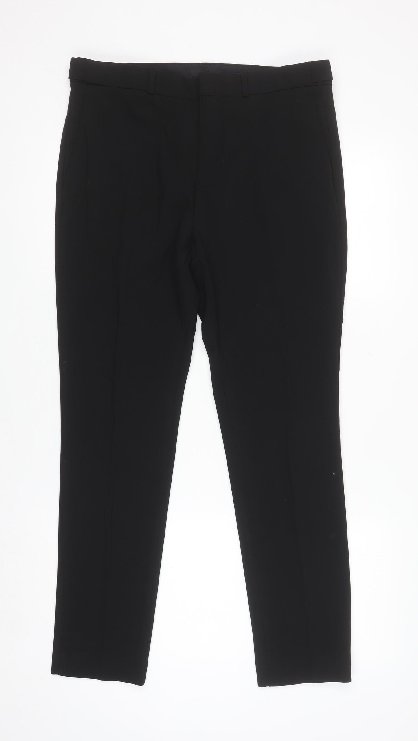 H&M Women Black Skinny Fit Trousers Size 16 Polyester Blend