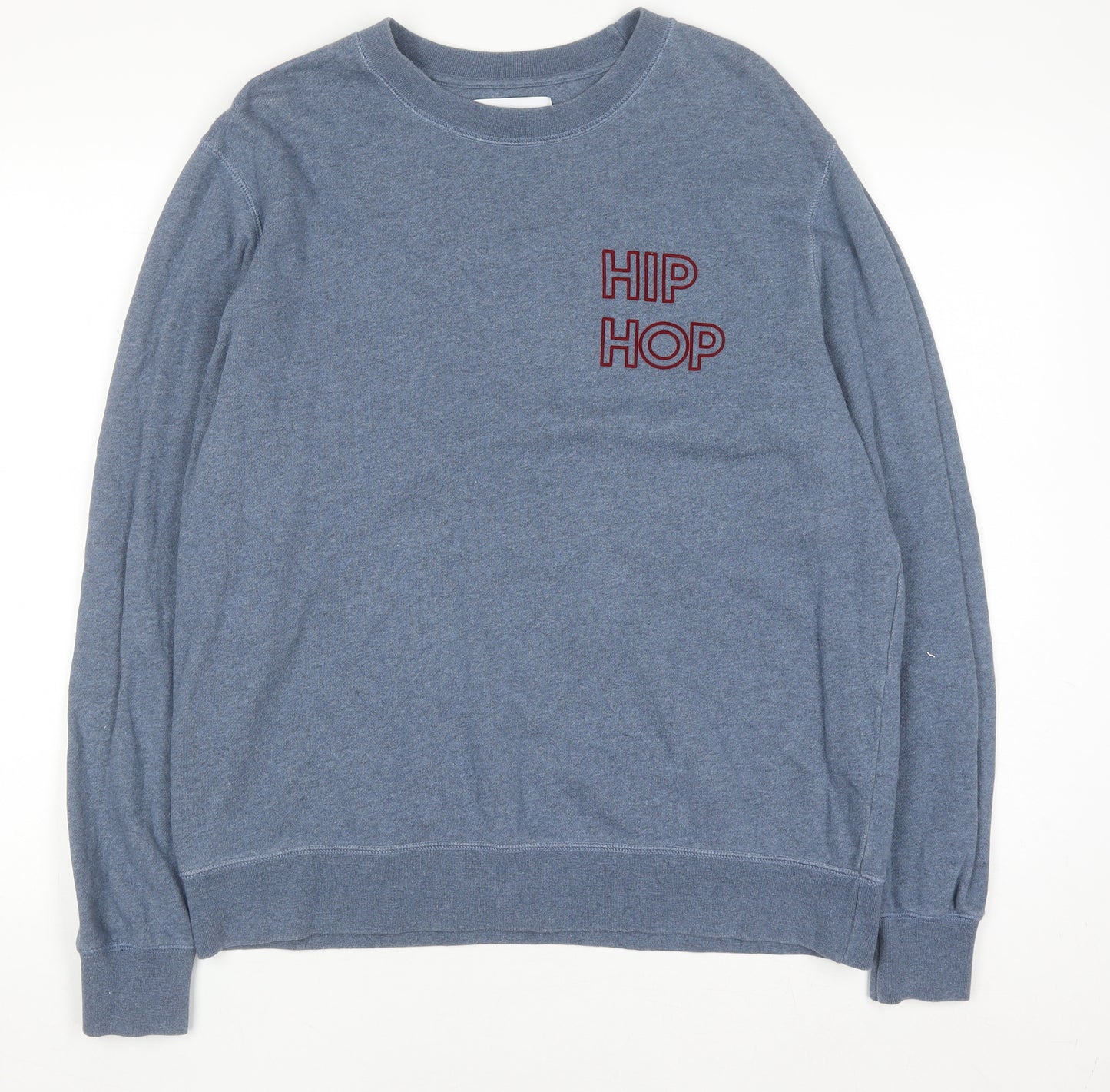 Maison Labiche Men’s Blue Hip Hop Embroidered Cotton Sweatshirt L