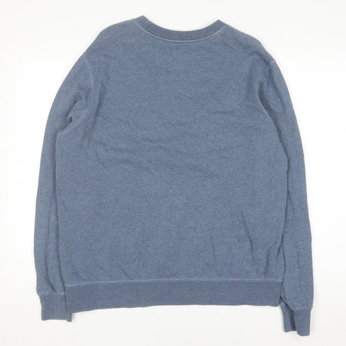 Maison Labiche Men’s Blue Hip Hop Embroidered Cotton Sweatshirt L