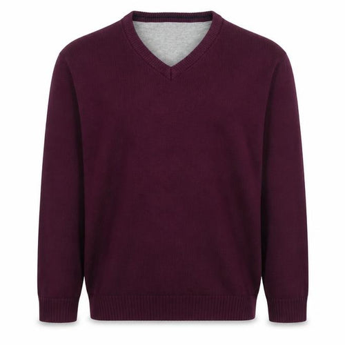 Maine New England Men's Purple V-Neck Cotton Jumper XL